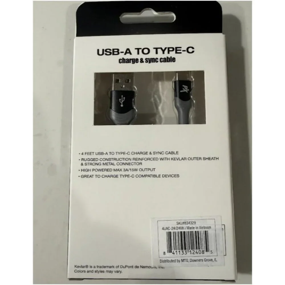 PowerXcel USB-A To Type-C 4FT Cable